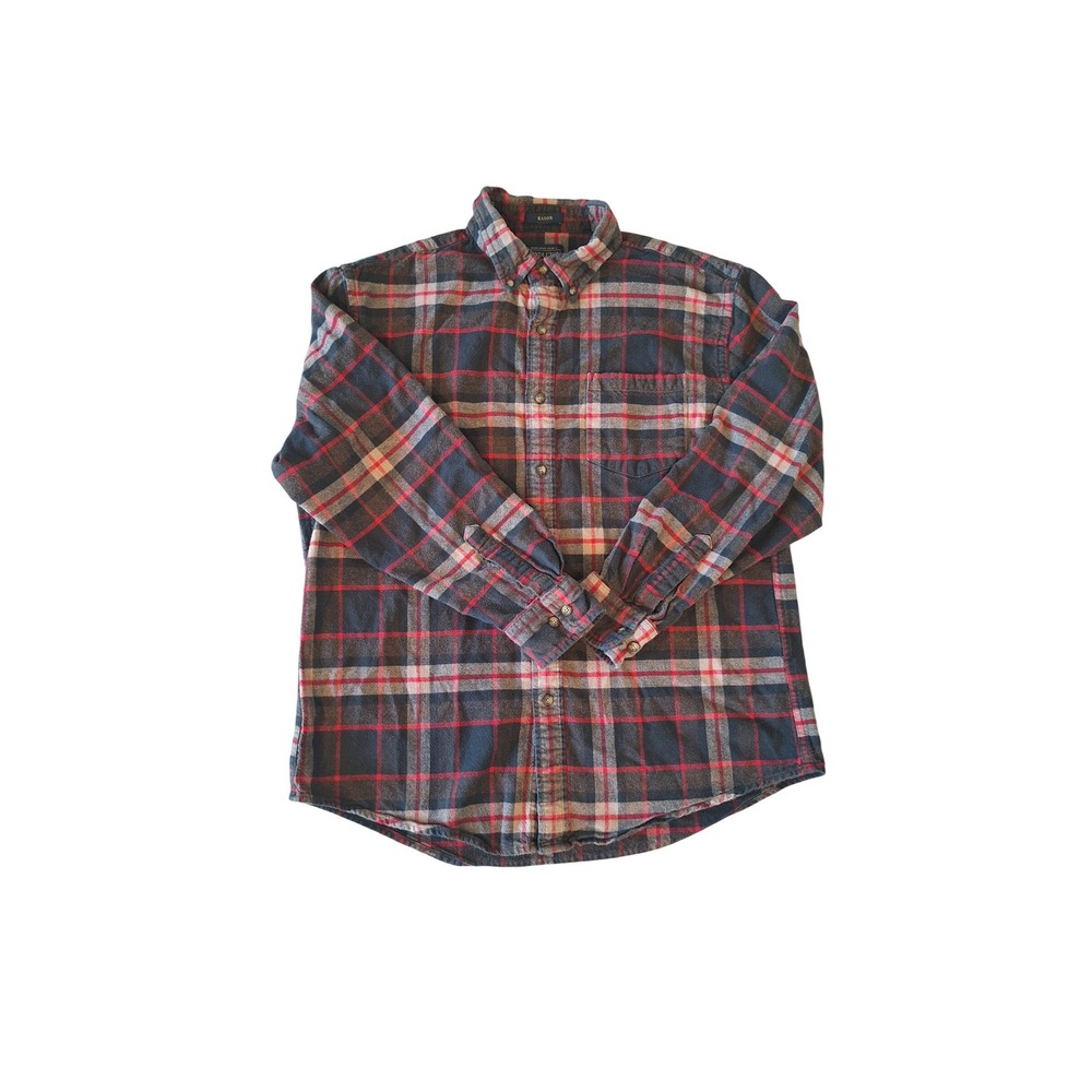 Pendleton Mason Red Black Plaid Flannel Button Down Shirt Womens Large‎ Cotton
